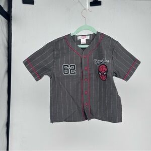 Marvel Spider-Man NYC Baseball Jersey Grey Pinstripe Toddler Boy’s Size 3T